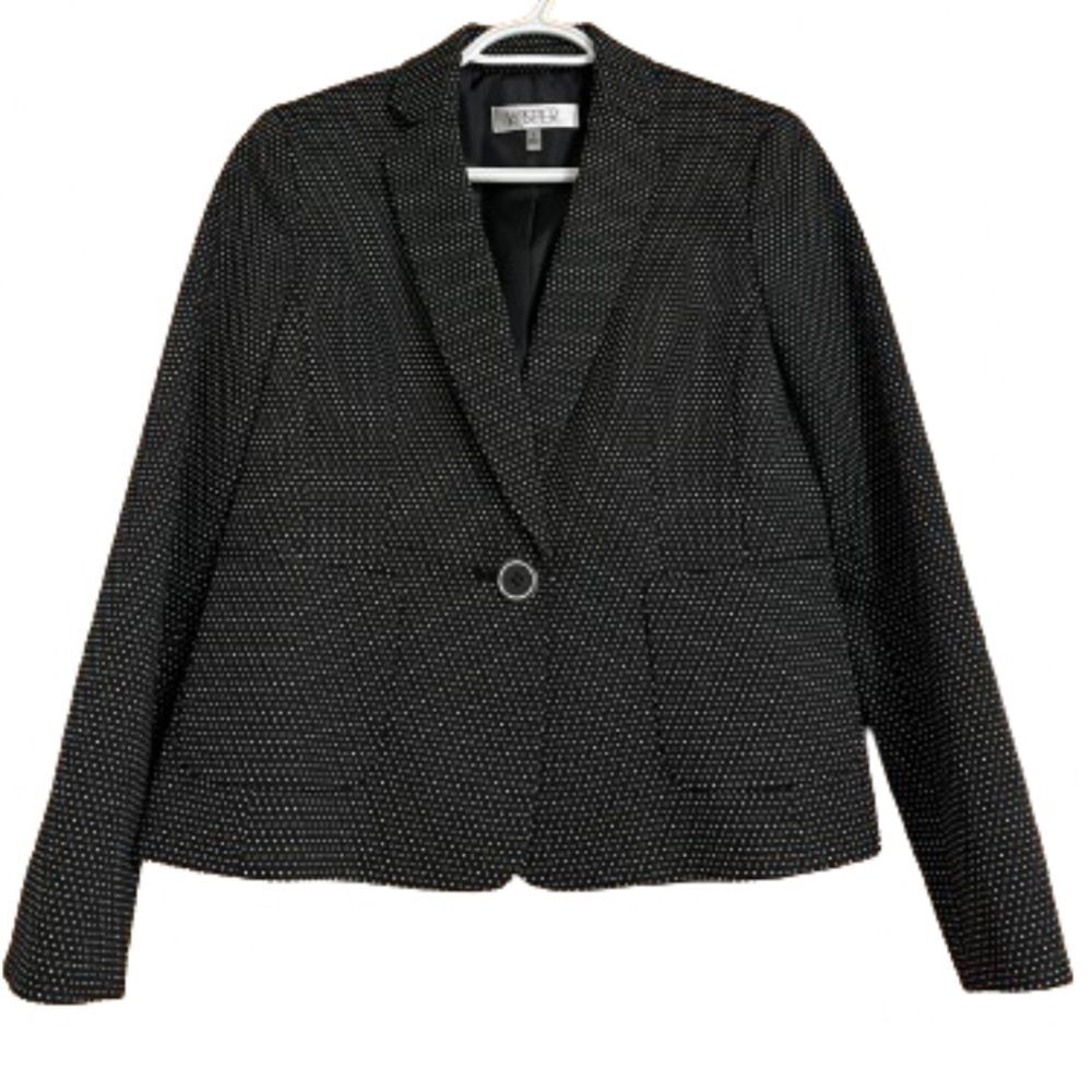 Kasper Women’s Black & White Polka Dotted Blazer Jacket Business Casual Sz-4P
